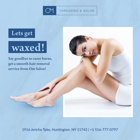 Visit Om Salon today for professional Waxing Services! Salon Creative Ads, Hair Stylist Tips, Facial Services, Beautician Course, Waxing Salon, Stylist Tips, Waxing Services, Kindergarten Design, Beauty Parlour