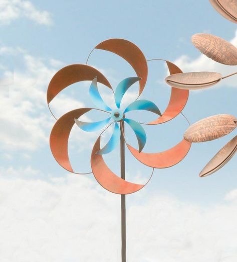 Garden Pinwheels Metal - Ideas on Foter Kinetic Wind Spinners, Garden Spider, Garden Wind Spinners, Garden Spinners, Metal Windmill, Coastal Garden, Garden Owl, Yard And Garden, Wind Sculptures