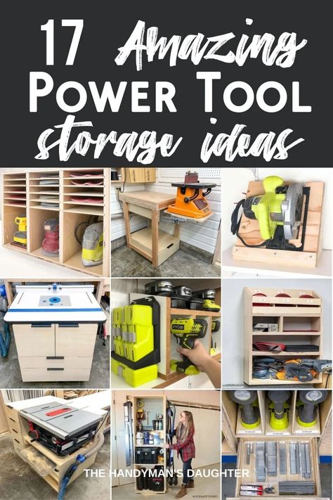 Tool Storage Ideas, Power Tool Organizer, Garage Organizing, Power Tool Storage, Garage Tool Storage, Garage Organize, Tool Storage Diy, Diy Garage Storage, Garage Storage Organization