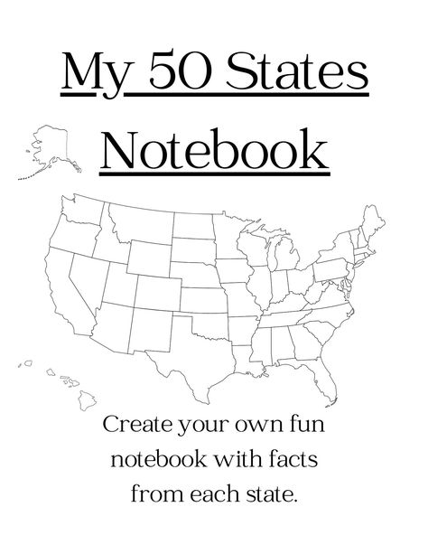 Get your printable and all the information you need to complete a study on each of the 50 states.   4 Pages which can be used for each state.  Print what you need. A pdf link will be sent via e-mail after checkout. Reading Buddies, American History Lessons, Homeschool Geography, The 50 States, Elementary Learning, Social Studies Worksheets, Geography Lessons, Homeschool Elementary, Homeschool Education