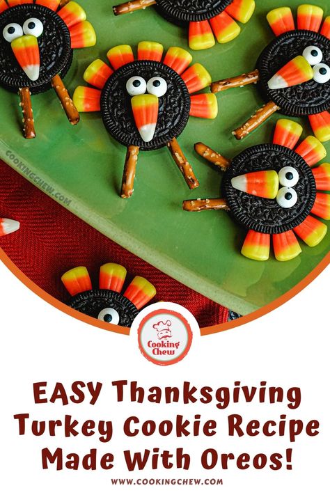 Thanksgiving Turkey Food Craft, Oreo On A Stick, Oreo Cookie Turkey Treats, Turkey Treats For Kids Classroom, Thanksgiving Treat For Students, Turkey Oreo Cookies, Thanksgiving Turkey Treats For Kids, Oreo Cookie Turkeys, Thanksgiving Break Ideas For Kids