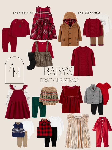 Brother Sister Christmas Outfits, Christmas Baby Outfits Girl, Christmas Kids Outfits, Baby Holiday Outfits, Twin Christmas Outfits, Red Christmas Outfit, Christmas Pictures Outfits, Kids Winter Outfits, Xmas Dress