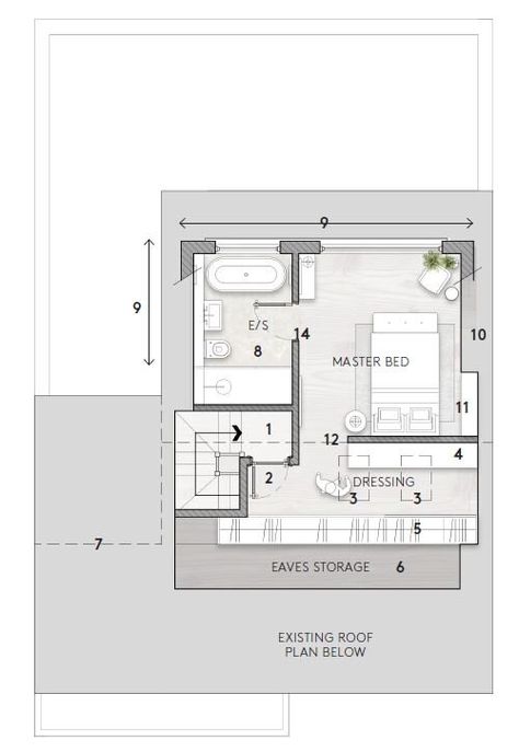 Loft Suite Bedrooms, Open Plan Loft Conversion Bedroom Bathroom, Loft Conversion With Ensuite And Dressing Room, Attic Plan Layout, Lift Conversion Bedrooms, Loft Bedroom Floor Plans, Master Suite Loft Conversion, Loft Extension Ideas Master Bedrooms, Loft Bedroom Ensuite