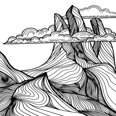 #coloring #coloringbook #coloringpage #컬러링 #컬러링북 #place #장소 #mountain #산 shared_coloring_page_description Mountain Sketch, Climbing Art, Coloring Pages Nature, Mountain Drawing, Laser Art, Hand Drawn Vector Illustrations, Dot Art Painting, Ink Sketch, Abstract Drawings