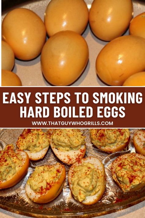 1700 Recipes, Smoked Eggs In Smoker, Smoked Hard Boiled Eggs, Egg Boil Recipes, Smoked Deviled Eggs In Smoker, Smoked Eggs Traeger, Smoked Deviled Eggs Traeger, Smoked Eggs In Shell, Smoked Deviled Eggs Recipe