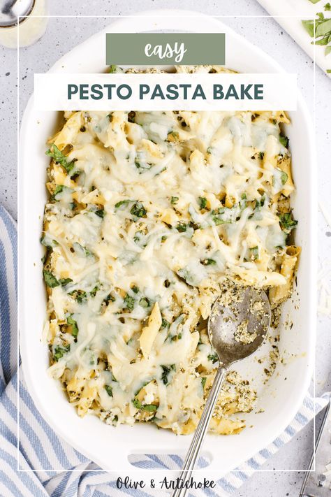 Vegetarian Pesto Pasta, Alfredo Pasta Bake, Pesto Pasta Recipes Chicken, Pesto Pasta Bake, Easy Pesto Pasta, Pesto Lasagna, Pesto Pasta Recipe, Pasta Bake Easy, Baked Pasta Dishes