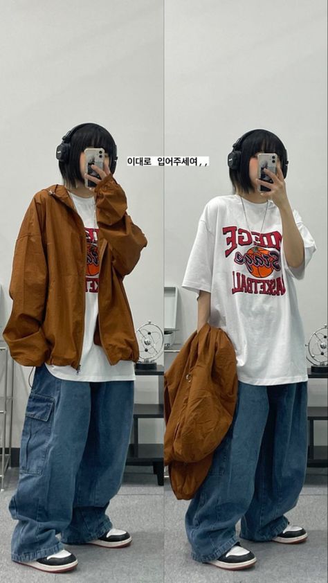 y2k, outfit, aesthetics, outfit inspiration, fashion Aesthetic Outfits Tomboy, Simple Baggy Outfits, Oversized Clothes Aesthetic, Korean Outfits Street Styles, Y2k Baggy Outfits, Cute Baggy Outfits, Y2k Reference, Baggy Street Style, Baggy Tshirt Outfit