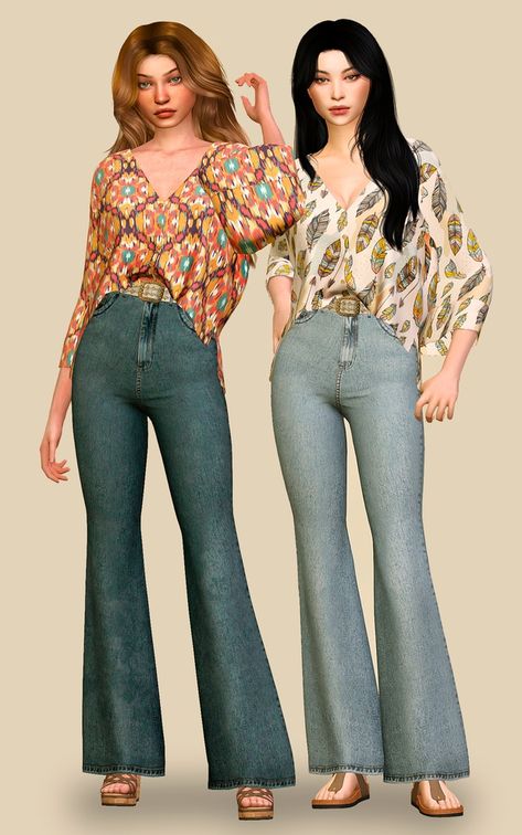 . | Patreon Sims 4 Bohemian, The Sims 4 Download, Best Sims, Sims 1, Sims 4 Cas, Lazy Outfits, Boho Pants, Sims 4 Cc, Custom Content