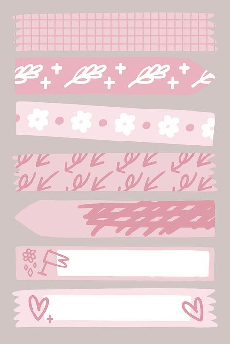 Doodle floral tape design vectors | premium image by rawpixel.com / katie Blank Reminder Paper Notes, Happy Monday Quotes, Doodle Floral, Penanda Buku, Paper Notes, Note Doodles, Tape Design, Notes Planner, Floral Tape