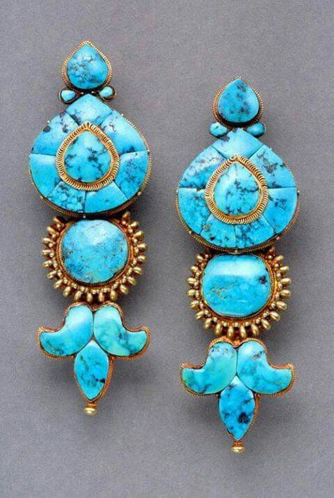 Antique Tibetan Turquoise & Gold Akor Antique Turquoise Jewelry, Antique Turquoise, Tibetan Jewelry, Turquoise Jewelry Native American, Turquoise And Gold, Vintage Fine Jewelry, Coral Jewelry, Coral Turquoise, Ethnic Jewelry