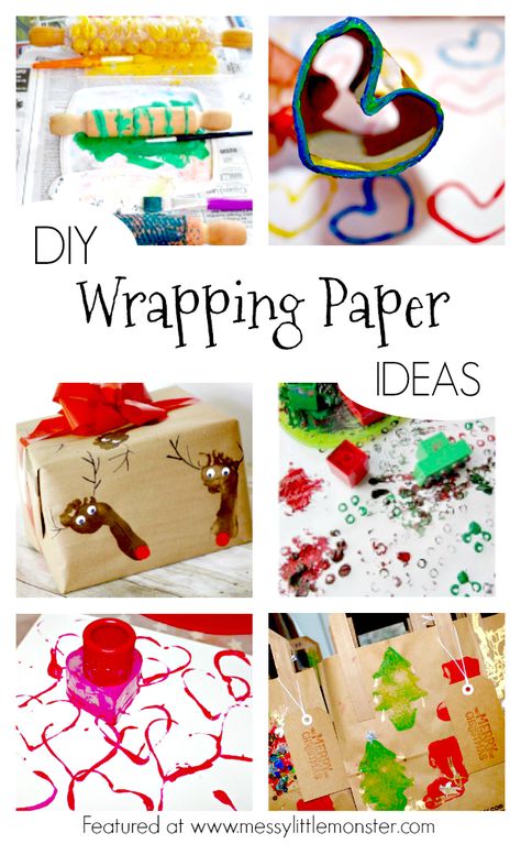 Decorate Wrapping Paper, Christmas Diy Wrapping Paper, Diy Christmas Wrapping Paper Drawing, Diy Wrapping Paper Christmas, Craft Paper Christmas Wrapping, Unique Gift Wrapping Ideas Creative, Unique Gift Wrapping Ideas Birthdays, Provocation Ideas, Homemade Wrapping Paper