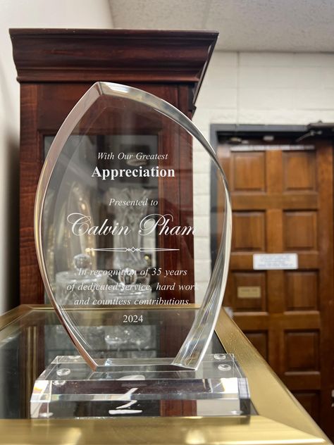 Personalized Acrylic Award | Employee, Retirement, or Graduation Gift | Custom Engraved Appreciation Trophy | Thank You, Award of the Month Acrylic Trophy Design, Message Logo, Acrylic Trophy, Acrylic Awards, Awards Trophy, Trophies & Awards, Acrylic Plaque, Personalized Acrylic, Acrylic Plaques