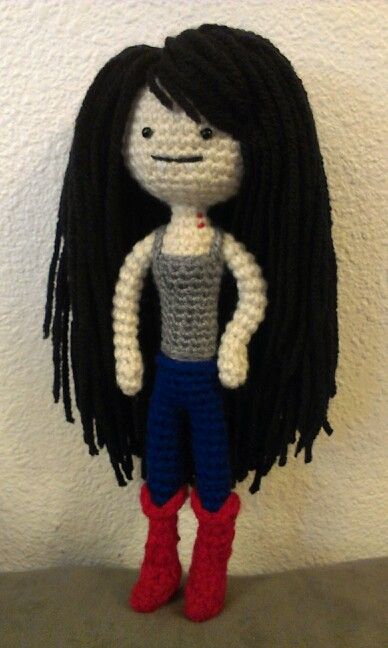 Crochet Marceline (Adventure Time) by Ashton Muñoz Marceline Crochet, Adventure Time Crochet, Marceline Adventure Time, Hand Knitting Diy, Crochet Cat Pattern, Cute Sewing Projects, Crochet Clothing And Accessories, Kawaii Crochet, Crochet Fashion Patterns