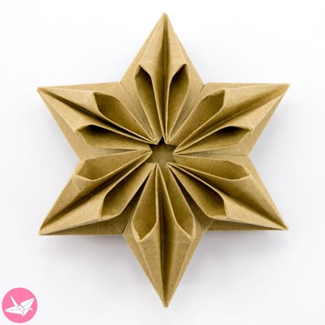 Diy Origami Decor, Origami Christmas Star, Origami Christmas Ornament, Origami Home Decor, Origami Ornaments, Geometric Origami, Origami Ball, Origami Star, Star Tutorial