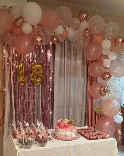 19 Year Old Birthday Theme Ideas, B Day Party Ideas Decoration, B Day Ideas For Teens, B Day Party Themes, B Day Decoration Ideas, Birthday Decoration Ideas Aesthetic, B Day Party Ideas, Sweet 17 Birthday Ideas, Pink Themed Birthday Party