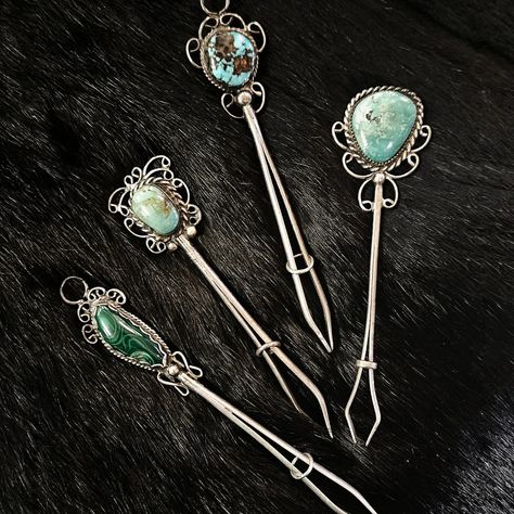 Sterling Silver Roach Clips with Stone | Nash Vintage Collective Reuse Recycle Upcycle, Roach Clips, Upcycle Recycle, Accessories Ideas, Christmas Wishlist, Sterling Silver Jewelry, Silver Jewelry, Turquoise, Sterling Silver