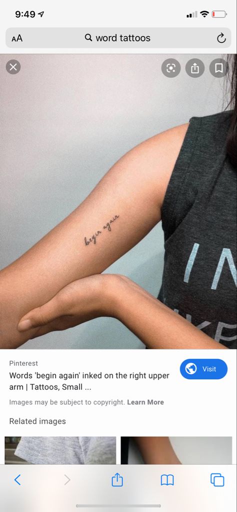 Upper Arm Word Tattoo, Arm Word Tattoo, Word Tattoo Placement, Tattoo On Upper Arm, Word Tattoo Placements, Hope Tattoo, Word Tattoo, Upper Arm Tattoos, Arm Tattoos