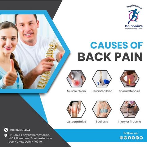 Chiropractic Therapy, Causes Of Back Pain, Physiotherapy Clinic, Muscle Strain, You're Not Alone, Physical Therapist, Low Back Pain, Knee Pain, Pain Free