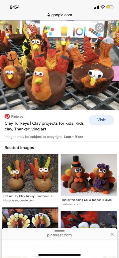 Thanksgiving Pottery Ideas, Clay Projects For Kids, Turkey Handprint, Turkey Wedding, Thanksgiving Projects, Kids Clay, Diy Air Dry Clay, Pinch Pot, Thanksgiving Art