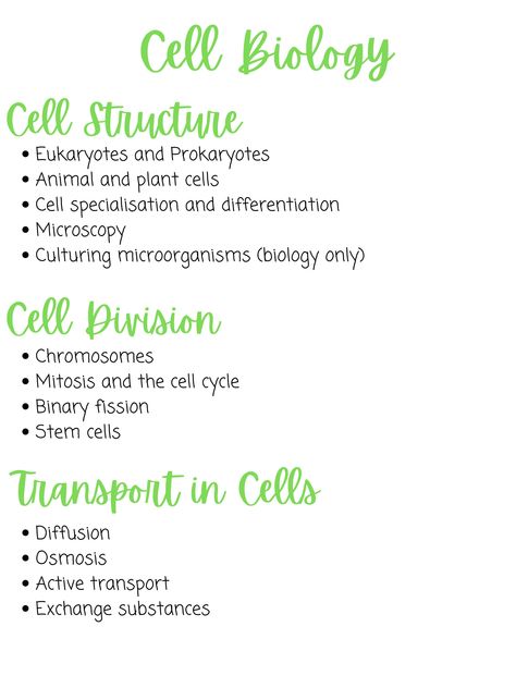 Cell Biology Notes Gcse, Biology Revision Gcse Cells, General Biology Notes, Biology Cell Notes, Biology Notes Cells, Biology Revision Gcse, Gcse Biology Revision Notes, Centripetal Acceleration, Gcse Revision Notes