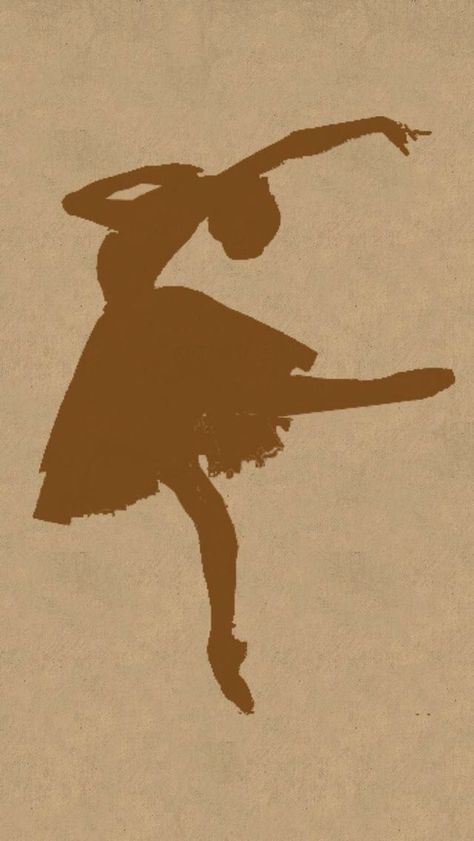 Brown background with light brown ballerina silloute Brown Ballerina, Ballerina Wallpaper, Ballet Wallpaper, Dance Background, Dance Wallpaper, Ballet Inspiration, Flowery Wallpaper, Cover Wallpaper, Dancing Aesthetic