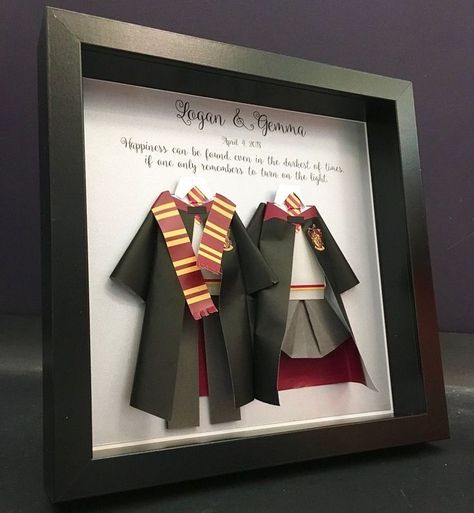 Harry Potter frame as a wedding or anniversary gift! (perfect for a first anniversary gift, as its the paper anniversary!) Harry Potter fans will love it! Harry Potter Wedding Gift, Harry Potter Wedding Gifts, Harry Potter And Hermione, First Anniversary Paper, Cumpleaños Harry Potter, Harry Potter Wedding Theme, Anniversaire Harry Potter, Theme Harry Potter, Nursery Decor Wall Art