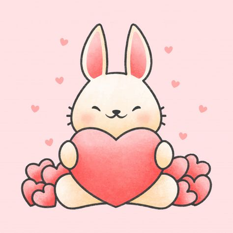 Cute rabbit hugging heart cartoon hand d... | Premium Vector #Freepik #vector #baby #heart #love #hand Holding Heart Drawing, Holding Heart, Heart Drawing, Cute Rabbit, Cute Bunny, Premium Vector, Hand Drawn, Design