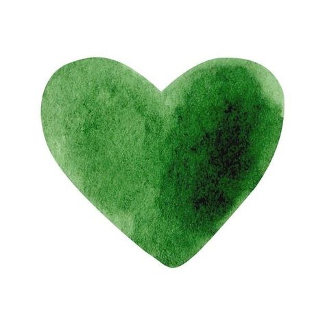 Green Prints, Green Icons, Heart Illustration, Watercolor Heart, Heart Painting, Green Watercolor, Green Sea, Valentine Card, Luck Of The Irish