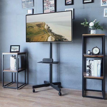 #tvstand #portabletvstand #movingtv #homeorganizer #collegedorm #collegeessential #apartmentessential #homefurniture #homeorganizer Tv On Wheels Tv Stands, Mobile Tv Cart, Portable Tv Stand On Wheels, Moving Tv Stand, Diy Tv Mounting, Av Carts, Portable Tv Stand, Tv Trolley, Floor Tv Stand