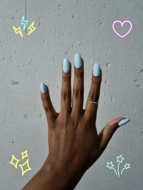 Pastel, Milk Blue Nails, Natural Blue Nails, Blue Gel Nails Short, Light Blue Gel Nails, Gelish Nails Colors, Blueberry Milk Nails, Pastel Blue Nails, Soft Gel Tips