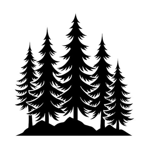 Vector sapin silhouettes vector illustra... | Premium Vector #Freepik #vector #pine-tree #forest-silhouette #forest-trees #forest Forest Tree Silhouette, Tree Outline Silhouettes, Forest Outline, Silhouette Forest, Pine Tree Silhouette, Tree Outline, Forest Silhouette, Pine Trees Forest, Silhouette Template