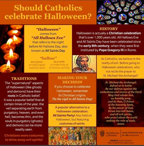 Can Catholics Celebrate Halloween? Exorcist Explains the Potential Dangers | Catholic Answers, Catholic Beliefs, Catholic Education, Saints Days, All Souls Day, Catholic Kids, All Saints Day, Religious Education, Catholic Quotes