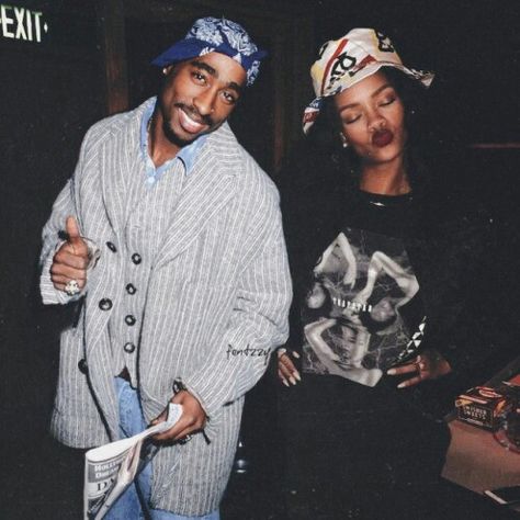 Tupac & Rihanna Tupac Wallpaper, Looks Hip Hop, Gangster Rap, Estilo Cholo, Tupac Pictures, 90s Hip Hop Fashion, Hip Hop Art, Rap Aesthetic, 90s Hip Hop