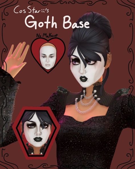 (3) Goth Base Facepaint – @cosstarii on Tumblr Tumblr, Sims 4 Elvira Cc, Sims 4 Top Hat Cc, Sims 4 Cc Red Velvet, Sims Alternative Cc, Sims 4 Evil Cc, Goth Sims Cc Maxis Match, Sims 4 Snake Bites, Sims 4 Emo Makeup Cc