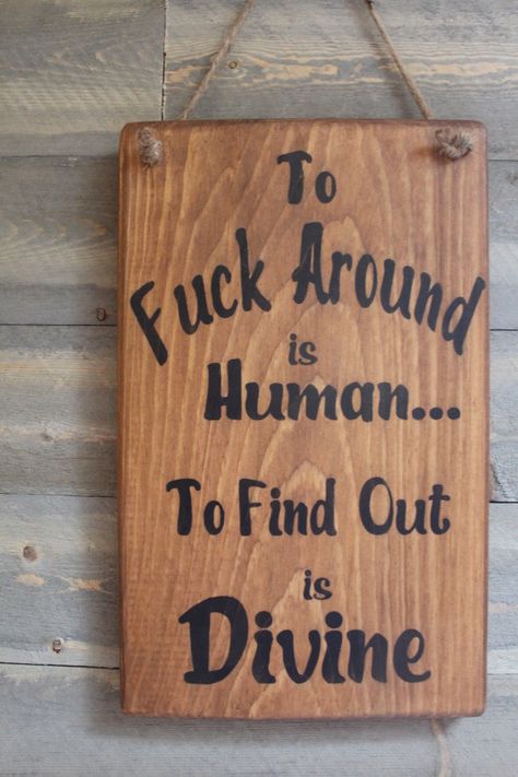 Diy Bar Signs Wood, Hippy Gift Ideas, Hippie Porch Ideas, Funny Outdoor Signs, Wood Signs Halloween, Rustic Outdoor Decor Ideas, Around And Find Out, Painted Wood Signs Diy, Hippie Bathroom Ideas