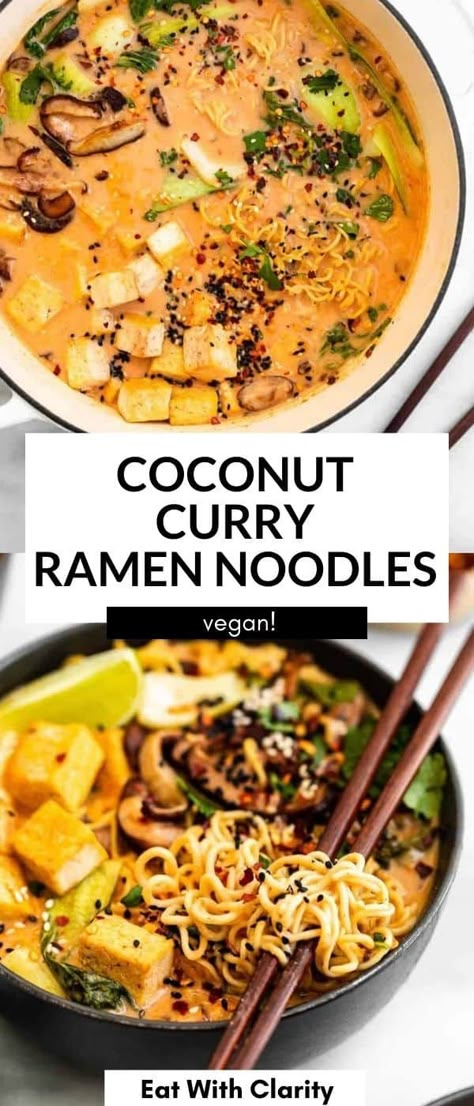 Coconut Curry Ramen, Vegan Coconut Curry, Vegan Ramen Recipes, Vegetarian Ramen, Ramen Food, Curry Ramen, Tofu Curry, Truck Business, Vegan Ramen