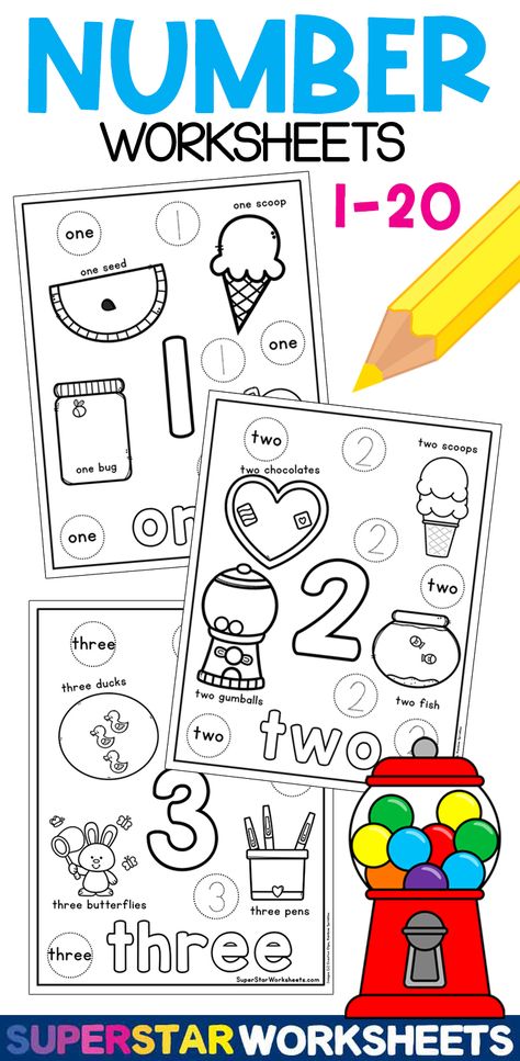 Number Representation Activities, Number 1-5 Activities Preschool, Vpk Worksheets, Number 1 Worksheets For Preschool, Number Representation, Pre K Worksheets, Preschool Number Worksheets, Number Writing, Preschool Prep