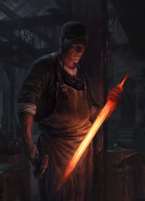 Blacksmith by Tomas Duchekregret and rage instagram.com/tomas.duchek Witcher Art, Rpg Dice, Wow Art, High Fantasy, Arte Animal, Fantasy Rpg, Fantasy Inspiration, Medieval Fantasy, Fantasy Artwork