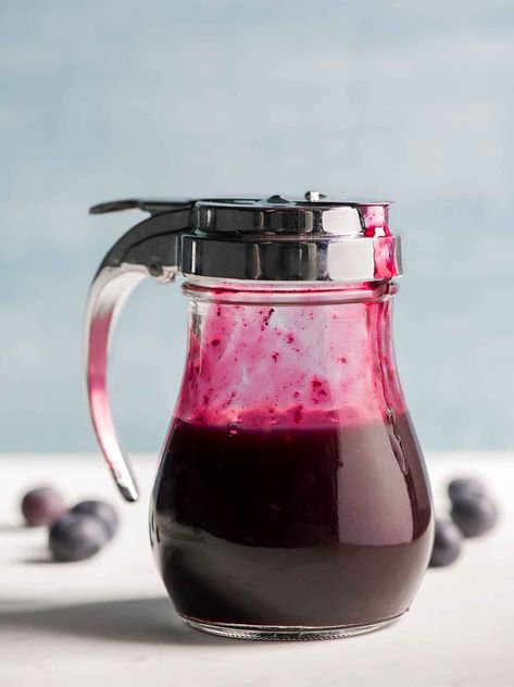 This blueberry syrup is simple and magnificent on pancakes, waffles, even pork chops. Here’s how to make it. Blueberry Syrup For Pancakes, Syrup For Pancakes, Blueberry Syrup Recipe, Syrup Pancakes, Blueberry Martini, Cinnamon Bread Pudding, Homemade Blueberry Syrup, Brunch Foods, Pancake House