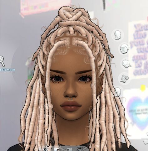 Butterfly Locs Sims 4 Cc, Dreads Cc Sims 4, Dreads Sims 4 Cc, Sims 4 Dreads Cc, Sims 4 Cc Dreads, Sims 4 Dreads, Skin Rendering, White Dreads, Blonde Dreads