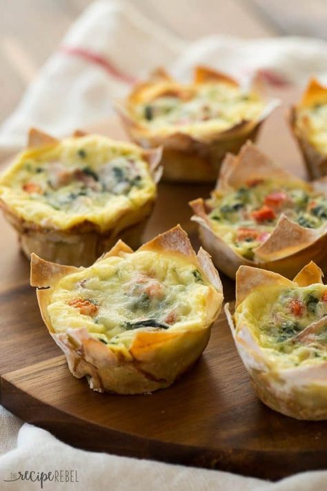 How to Use Wonton Wrappers in 20 Different Ways for Easy Entertaining Easter Appetizers Easy, Wonton Wrapper Recipes, Easter Appetizers, Wonton Recipes, Fest Temaer, 100 Calorie, Mini Quiches, Mini Quiche, Wonton Wrappers