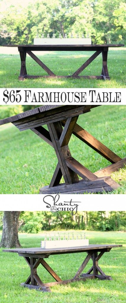 picnic table idea Diy Esstisch, Shanty 2 Chic, Diy Farmhouse Table, Diy Dining Table, Diy Dining, Diy Outdoor Decor, Farmhouse Decoration, Diy Farmhouse, Farm Table