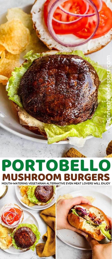 Juicy Sandwiches, April Meals, Portabella Mushroom Burger, Veggie Lunches, Portobello Burgers, Portobello Mushroom Burgers, Grill Foods, Vege Burgers, Vegan Mushroom Burger