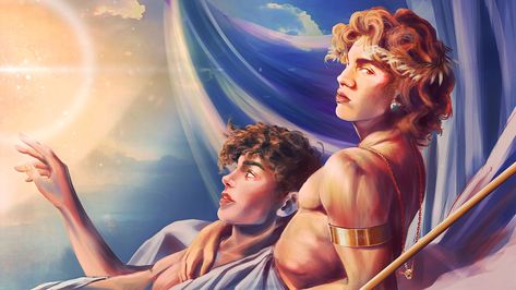 Hyacinth And Apollo Fanart, Apollo And Hyacinthus Aesthetic, Apollo And Hyacinth Fanart, Hyacinth And Apollo, Apollo X Hyacinthus Fanart, Apollo Hyacinthus, Hyacinthus Mythology, Apollo X Hyacinthus, Hyacinthus And Apollo