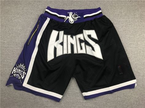 Sacramento Kings Basketball Shorts Nba Basketball Shorts, Kings Basketball, Allen Iverson, Zipper Pants, Larry Bird, Sacramento Kings, Philadelphia 76ers, Running Pants, Blue White And Black