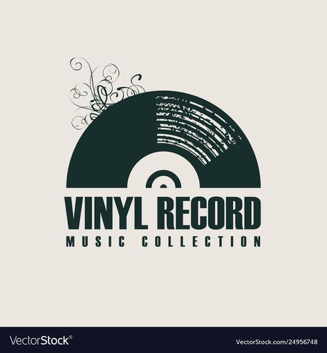 Record Logo, Ampersand Logo, Event Poster Design Inspiration, Black Vinyl Record, Record Label Logo, Vinyl Records Music, Vinyl Aesthetic, Dj Logo, Music Illustration