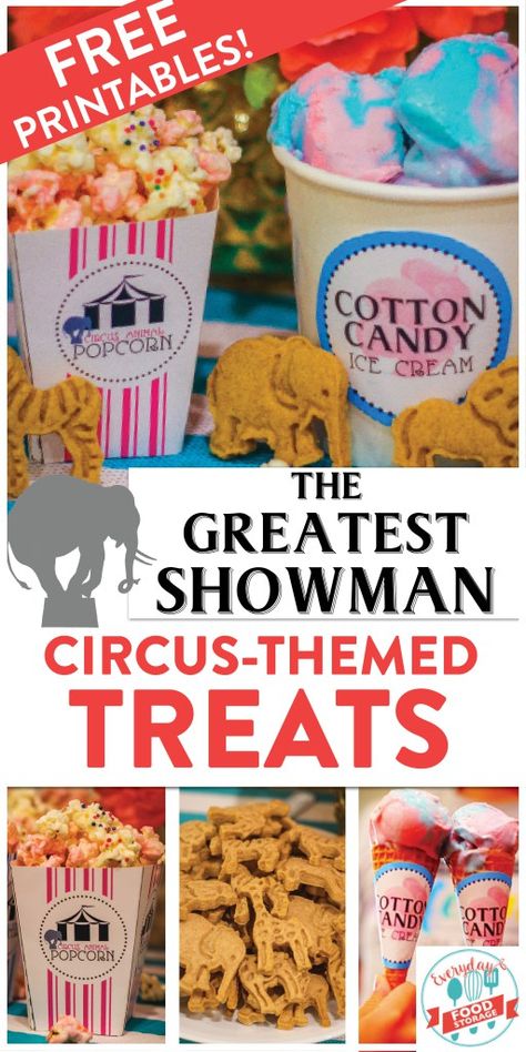 Have you caught the Greatest Showman fever? Here are three easy and fun circus-themed party food ideas that are quick, easy, and deliciously adorable! Plus, they are great food storage recipes as well...because after all, food storage should be a little fun! Greatest Showman Party, Food Storage Recipes, Showman Movie, Circus Food, Lila Party, Movie Night Food, Carnival Themed Party, Fun Party Themes, Party Food Ideas