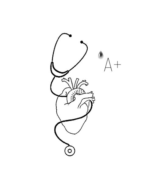 Stethoscope Fine Line Tattoo, Medical Drawings Aesthetic, Medicine Tattoo Ideas, Cool Small Drawings, Medicine Tattoo, Doctor Tattoo, Minimal Shirt Design, Medical Tattoo, Nurse Aesthetic