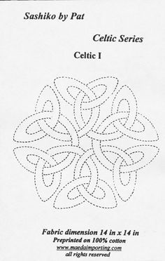 Celtic knot design 2; Could use as a tin punch pattern. Celtic Knot Embroidery, Celtic Embroidery Patterns, Celtic Designs Pattern, Sashiko Pattern Templates, Celtic Patterns Templates, Punched Tin Patterns, Celtic Embroidery, Candlewicking Patterns, Tin Punch