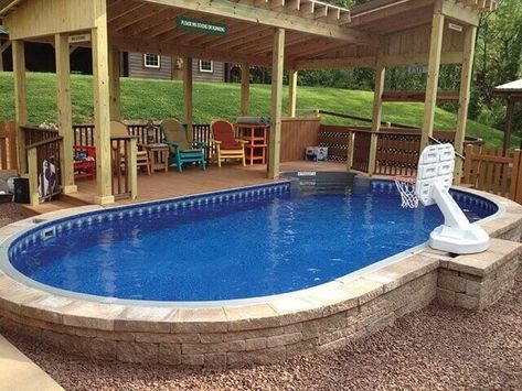 Semi-Inground Stealth Pools Installed from $12,900! - West Tennessee, Middle Tennessee, North Alabama's Premiere Pool Company Radiant Pools, Oberirdischer Pool, Oval Pool, Semi Inground Pools, Leisure Pools, Swimming Pool Ideas, Above Ground Pool Ideas, Ground Pool Ideas, Above Ground Pools